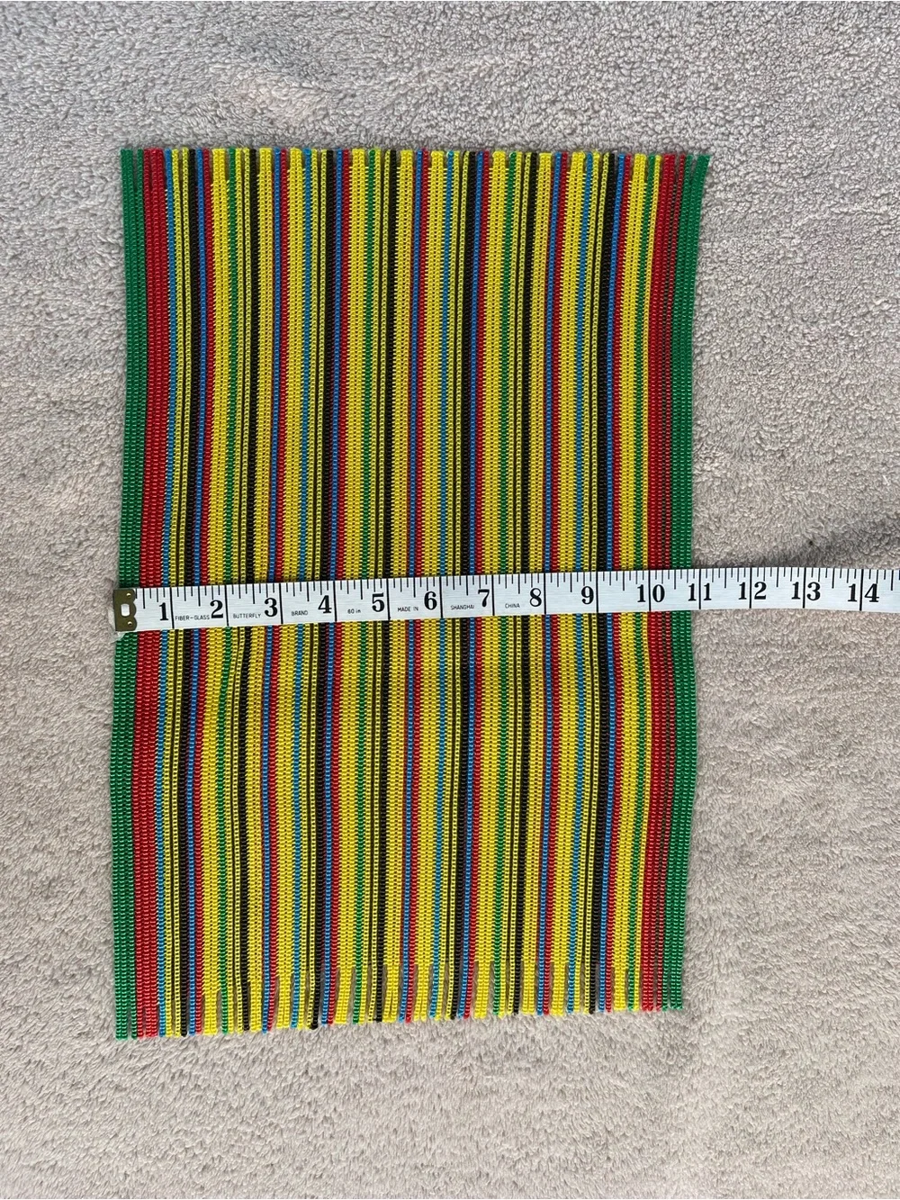 Colorful Multistripe Handmade Placemats - Green, Yellow, Red, Blue